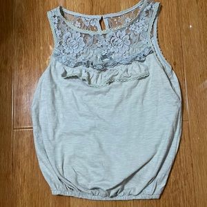 Women's Gilly Hicks Gray Sexy Lace Dainty Detail Crop Sleeveless Tank Top